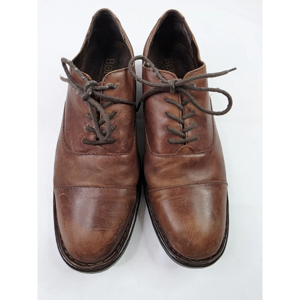 Born Marc Men's Brown Leather Lace Up Oxfords Size 11M - Picture 2 of 7